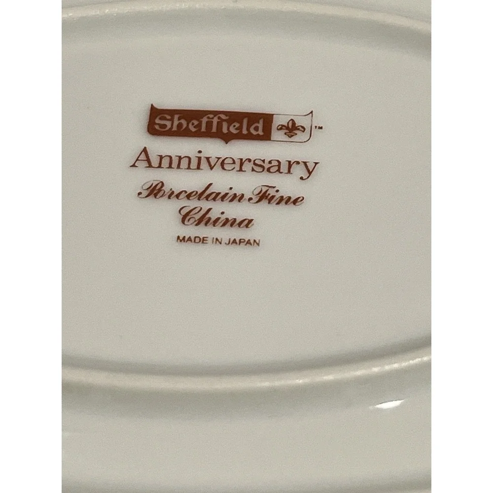 Vintage Sheffield Anniversary Gravy‎ Boat & Plate Made in Japan